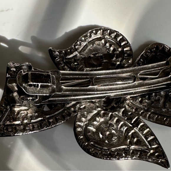 Sarvoski Crystal Gold Amber White Gemstone Hair Barrette Clip - Picture 7 of 10